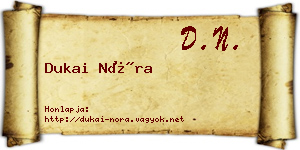 Dukai Nóra névjegykártya