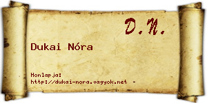 Dukai Nóra névjegykártya