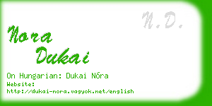 nora dukai business card